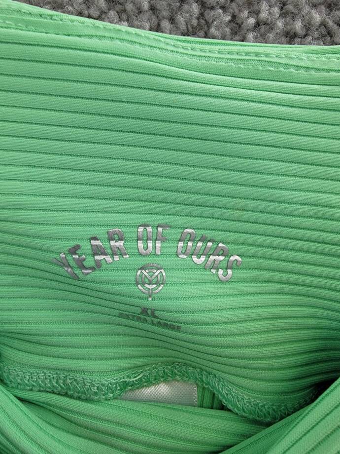 Year of Ours Ribbed Pocket Leggings Women's XL Green Watermelon Elastic Waist