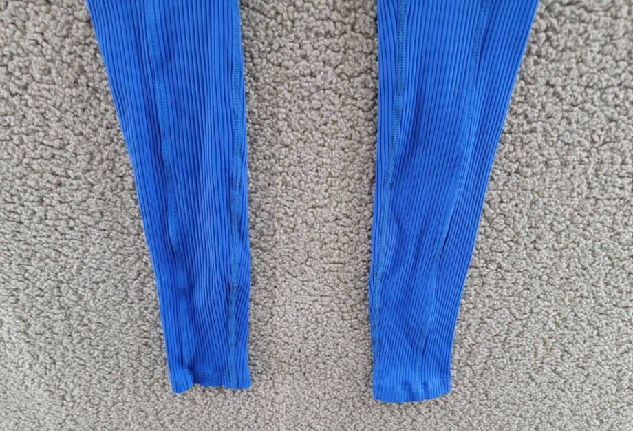 Year of Ours Ribbed Pocket Leggings Women's XS Blue Solid Elastic Waist Pull On