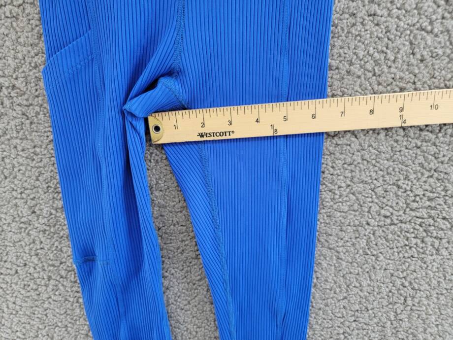 Year of Ours Ribbed Pocket Leggings Women's XS Blue Solid Elastic Waist Pull On