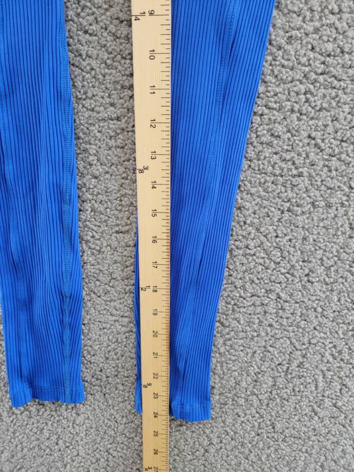 Year of Ours Ribbed Pocket Leggings Women's XS Blue Solid Elastic Waist Pull On