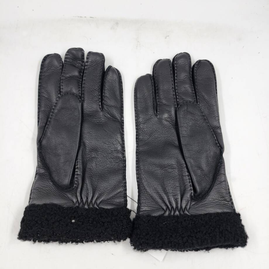 The Men's Store at Bloomingdale's Shearling Cuff Tech Gloves Men's Small Black~