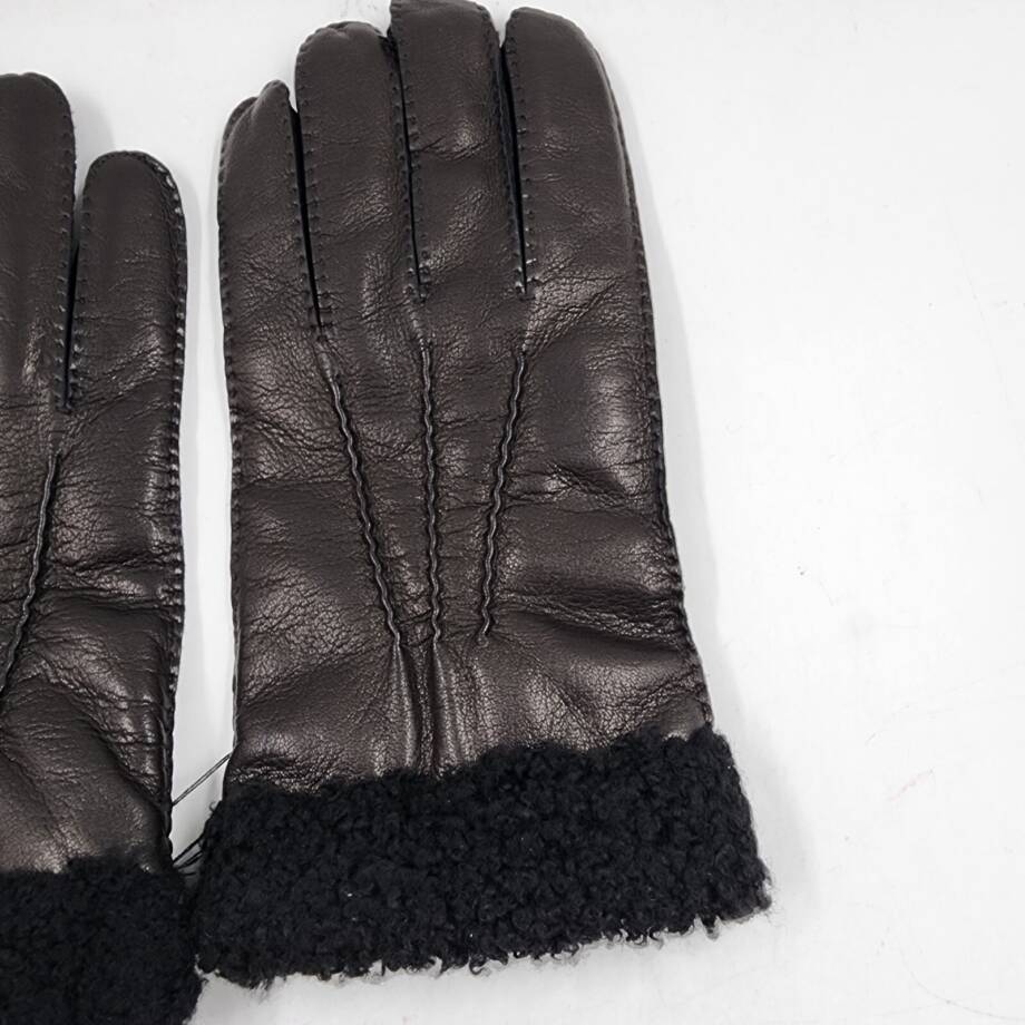 The Men's Store at Bloomingdale's Shearling Cuff Tech Gloves Men's Small Black~