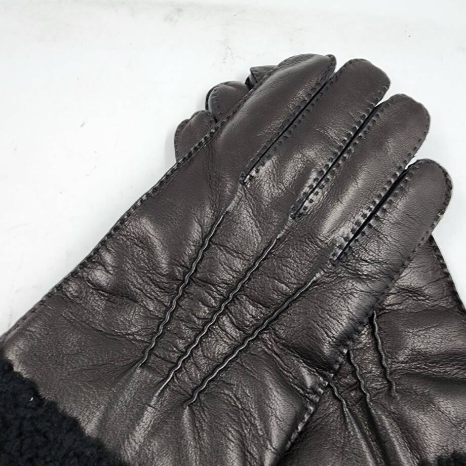 The Men's Store at Bloomingdale's Shearling Cuff Tech Gloves Men's Small Black~