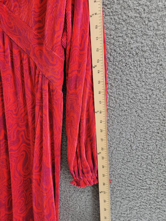 Nina Parker Plus Size Keyhole Printed Pleated Maxi Dress Women's 3X Orange/Pink