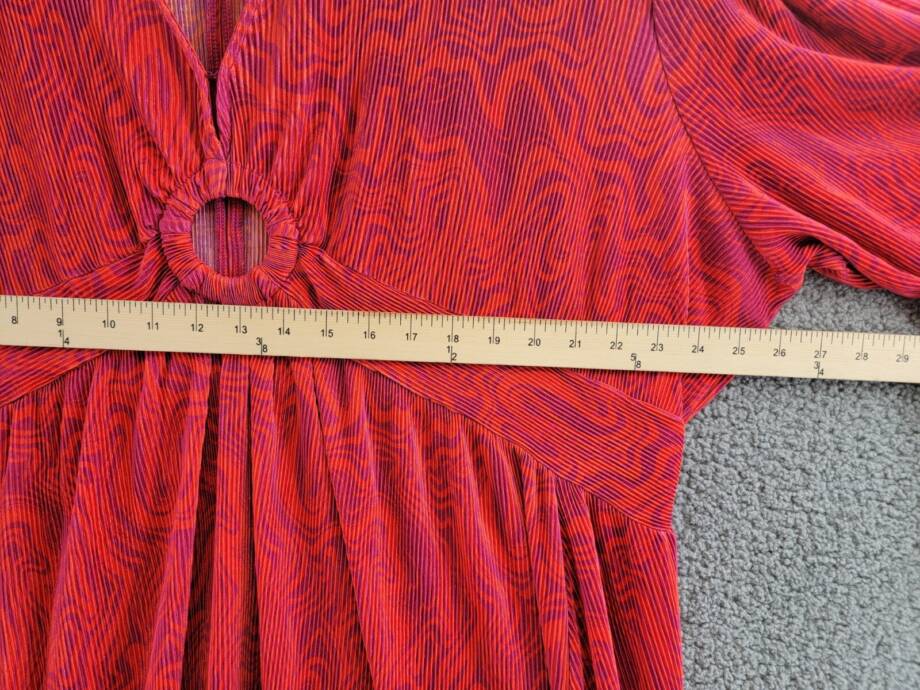 Nina Parker Plus Size Keyhole Printed Pleated Maxi Dress Women's 3X Orange/Pink