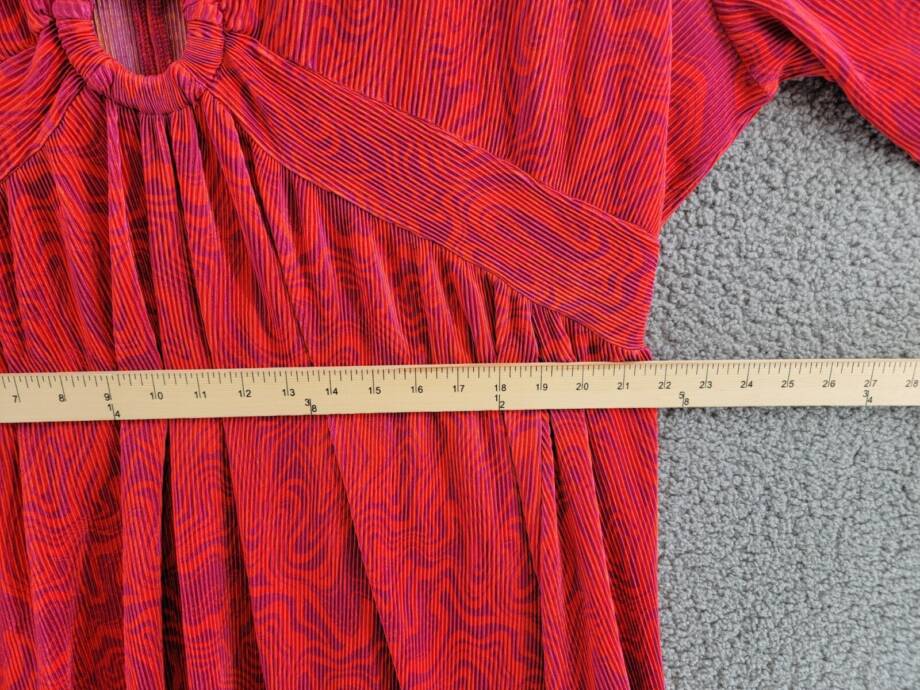 Nina Parker Plus Size Keyhole Printed Pleated Maxi Dress Women's 3X Orange/Pink