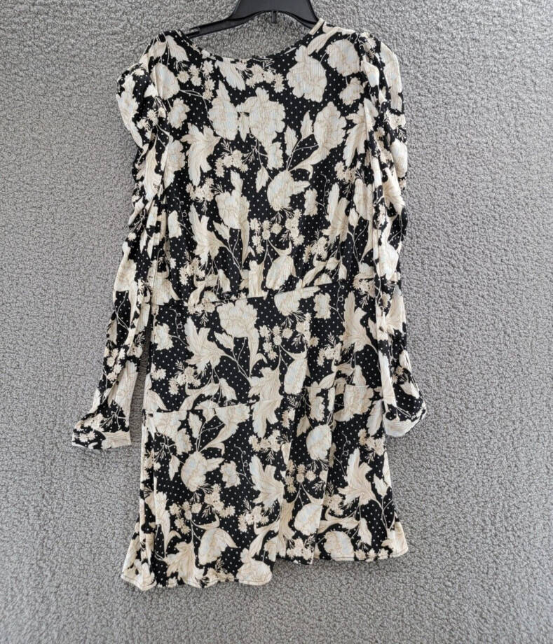 Guess Floral Print Stretch Wear to Work Dress Women's XL Soiree Back Zip L/S