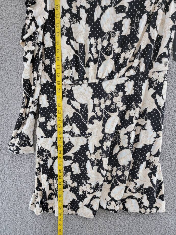 Guess Floral Print Stretch Wear to Work Dress Women's XL Soiree Back Zip L/S