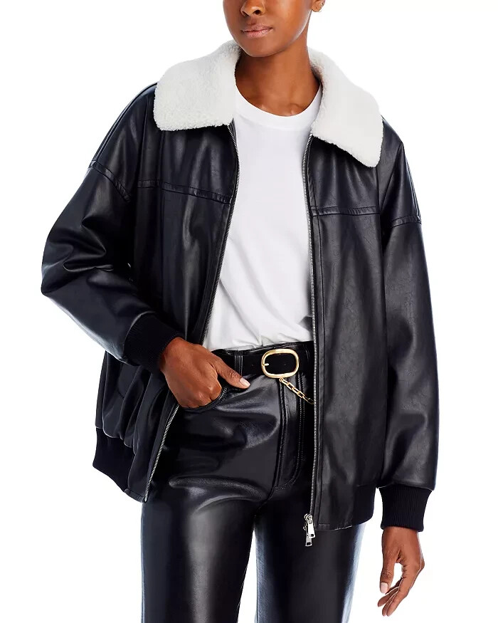 4th & Reckless Benson Jacket Women's XS Black Full Zip Side Pockets Long Sleeve