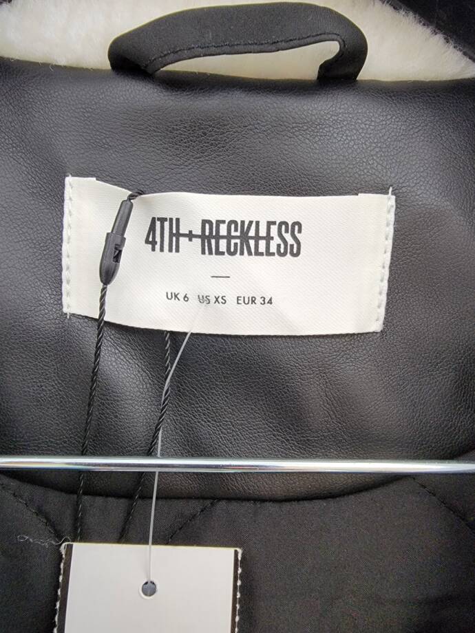 4th & Reckless Benson Jacket Women's XS Black Full Zip Side Pockets Long Sleeve