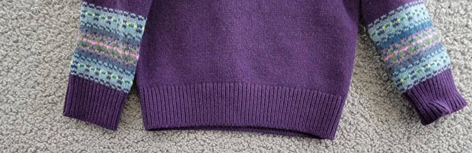 Ralph Lauren Fair Isle Wool-Blend Sweater Little Girl 2 Purple Multi Button Back