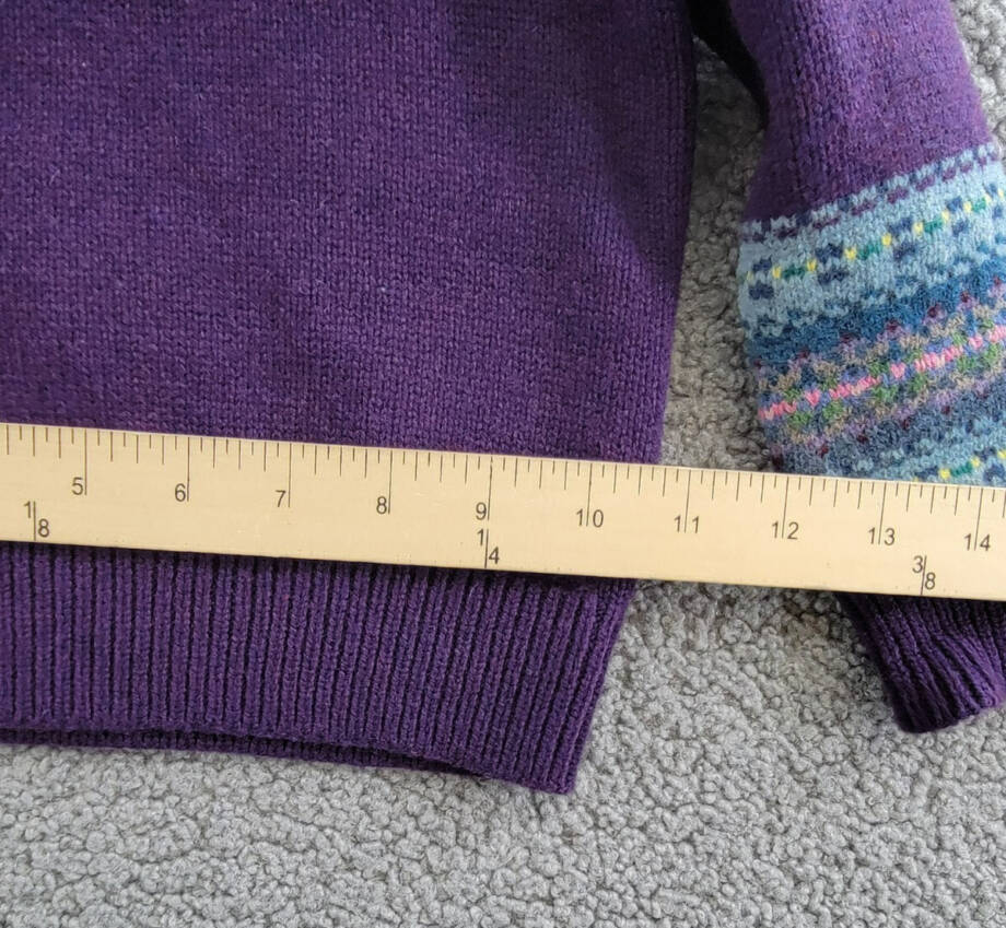 Ralph Lauren Fair Isle Wool-Blend Sweater Little Girl 2 Purple Multi Button Back
