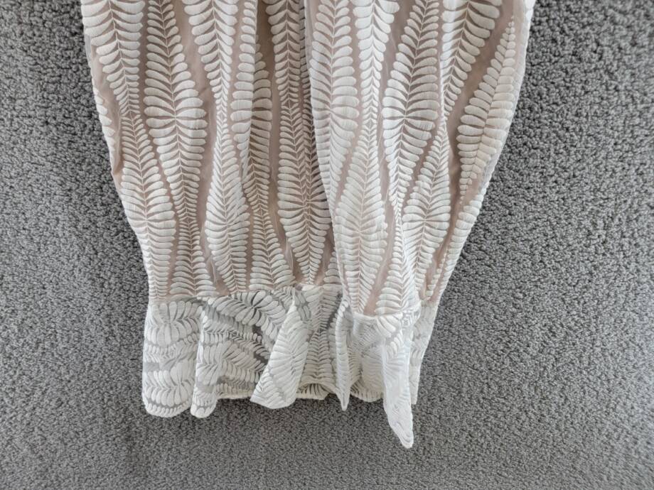 GUESS Embroidered Mesh Sleeveless Sheath Dress Women's 10 White/Nude Back Zip