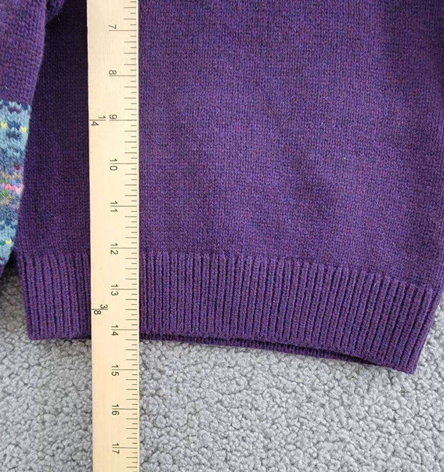 Ralph Lauren Fair Isle Wool-Blend Sweater Little Girl 2 Purple Multi Button Back