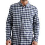 Rails Reid Check Button Down Shirt Men's XL Midnight Gray Melange Pocket L/S