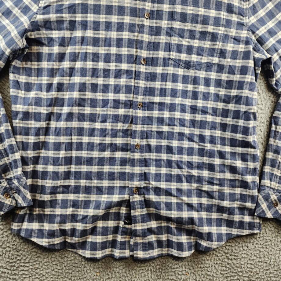Rails Reid Check Button Down Shirt Men's XL Midnight Gray Melange Pocket L/S