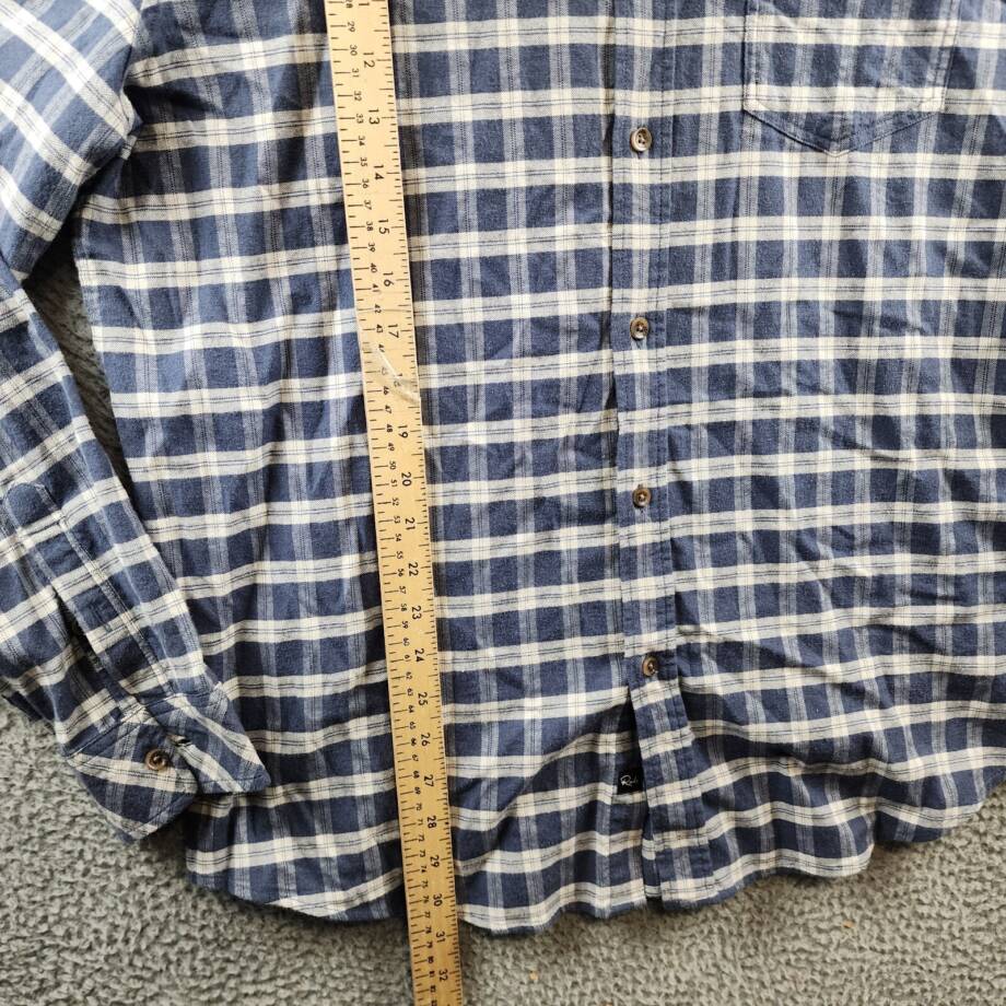 Rails Reid Check Button Down Shirt Men's XL Midnight Gray Melange Pocket L/S