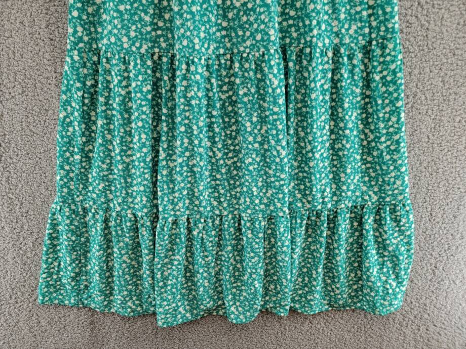London Times Plus Size Floral-Print Tiered Maxi Dress Women's 16W Jade/White S/S