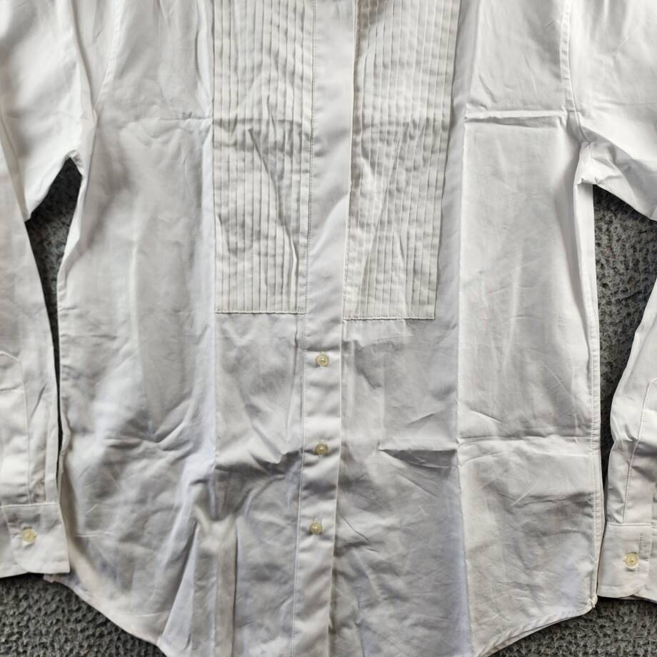 Lauren Ralph Lauren Pintucked Broadcloth Shirt Womens S White Long Sleeve Button