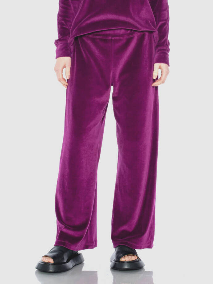 Wilt Velour Wide Leg Pants Women's Small Magnolia Solid Elastic Waist Pull On