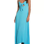 Elan Sleeveless Cutout Maxi Dress Women's XS Aqua Sweetheart Neck Adjustable~