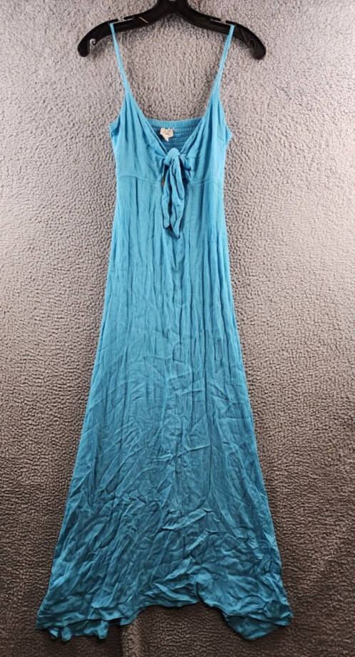 Elan Sleeveless Cutout Maxi Dress Women's XS Aqua Sweetheart Neck Adjustable~