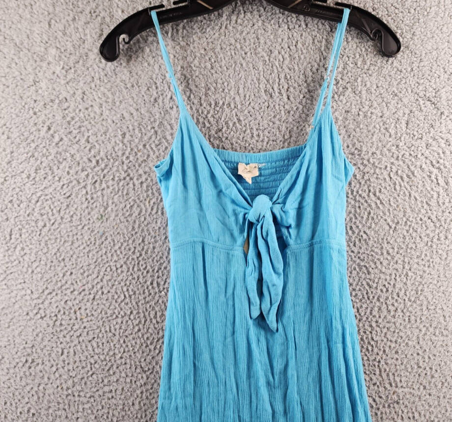 Elan Sleeveless Cutout Maxi Dress Women's XS Aqua Sweetheart Neck Adjustable~