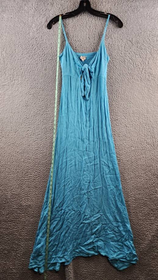 Elan Sleeveless Cutout Maxi Dress Women's XS Aqua Sweetheart Neck Adjustable~