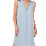 Vince Camuto Sleeveless V-Neck Dress Women's XS Arctic Surf Pullover Style