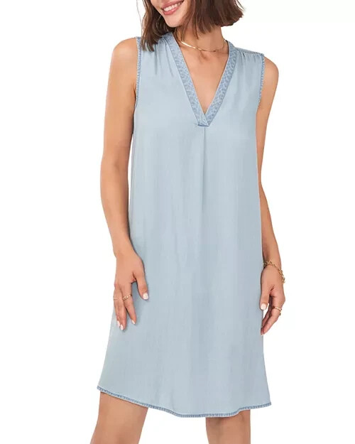 Vince Camuto Sleeveless V-Neck Dress Women's XS Arctic Surf Pullover Style