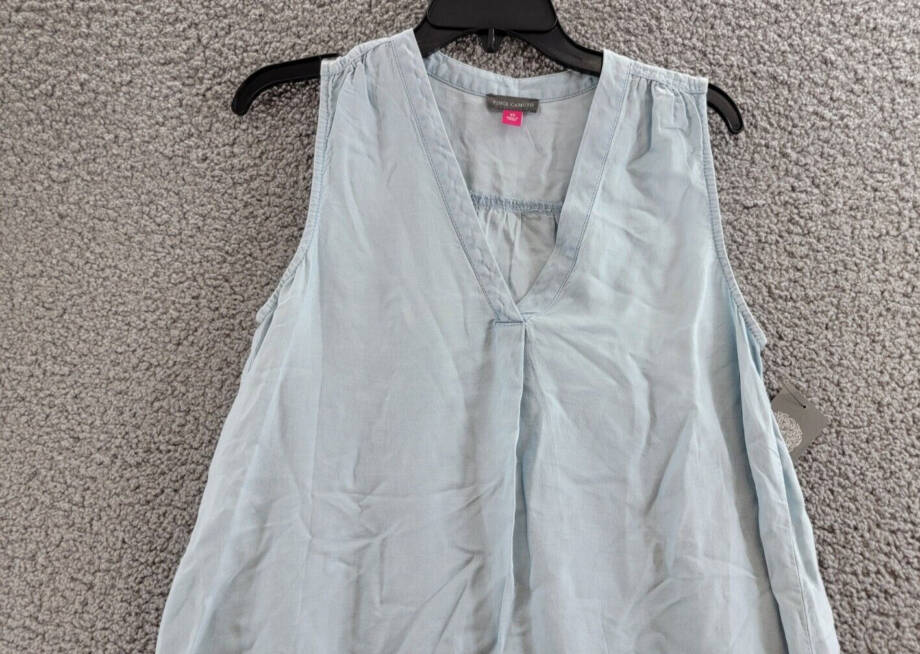 Vince Camuto Sleeveless V-Neck Dress Women's XS Arctic Surf Pullover Style