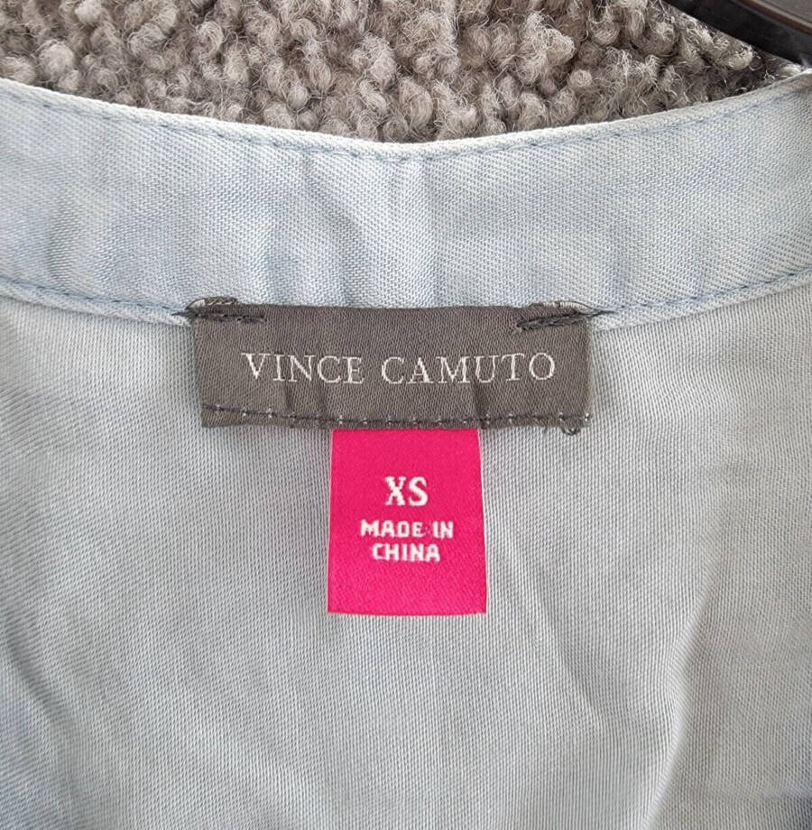 Vince Camuto Sleeveless V-Neck Dress Women's XS Arctic Surf Pullover Style