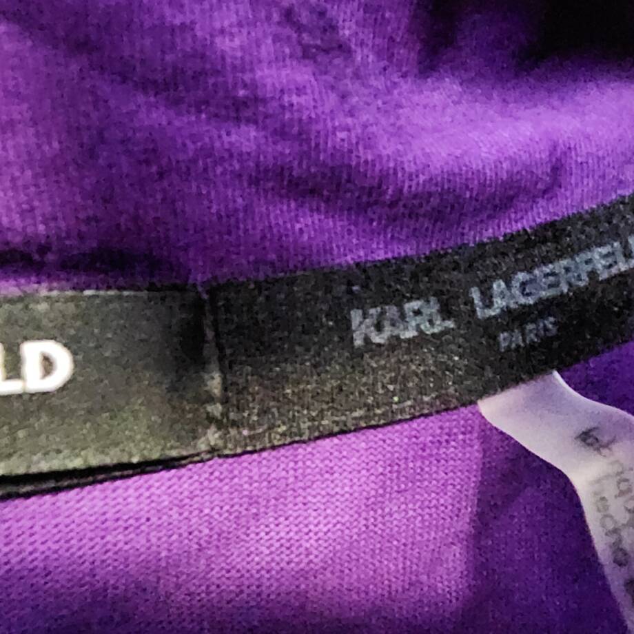 Karl Lagerfeld Paris Studded Diamond-Shaped Logo Hoodie Men's L Purple Pullover