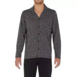 HOM Vince Long Sleepwear Top Men's M Black Front Pocket Button Closure L/S