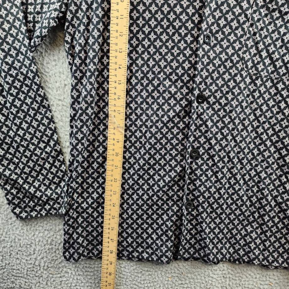 HOM Vince Long Sleepwear Top Men's M Black Front Pocket Button Closure L/S