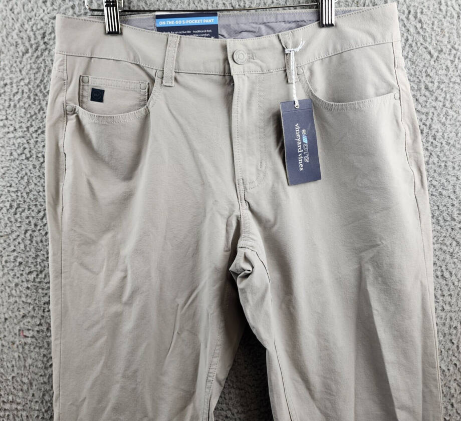 VINEYARD VINES Canvas On The Go 5 Pocket Pants Men's 32x32 Paloma Belt Loops