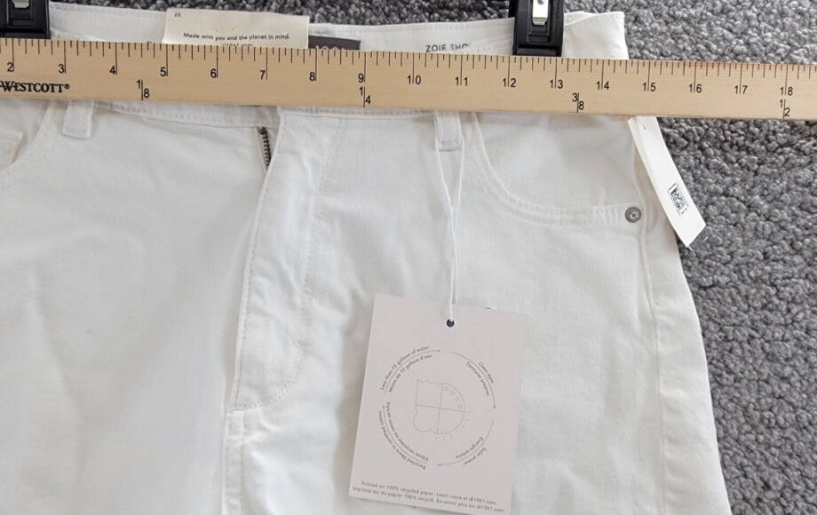 DL1961 Zoie Cutoff Denim Shorts Women's 25 White Frayed Hem Button Zip Closure
