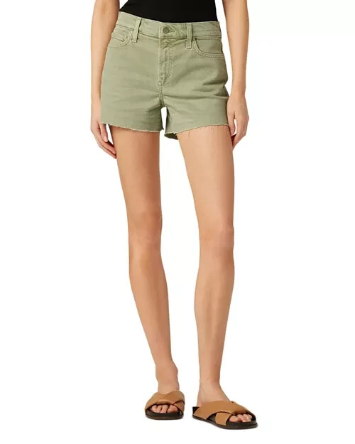 Joe's Jeans The Ozzie High Rise Denim Shorts Women's 30 Khaki Green Zip Fly