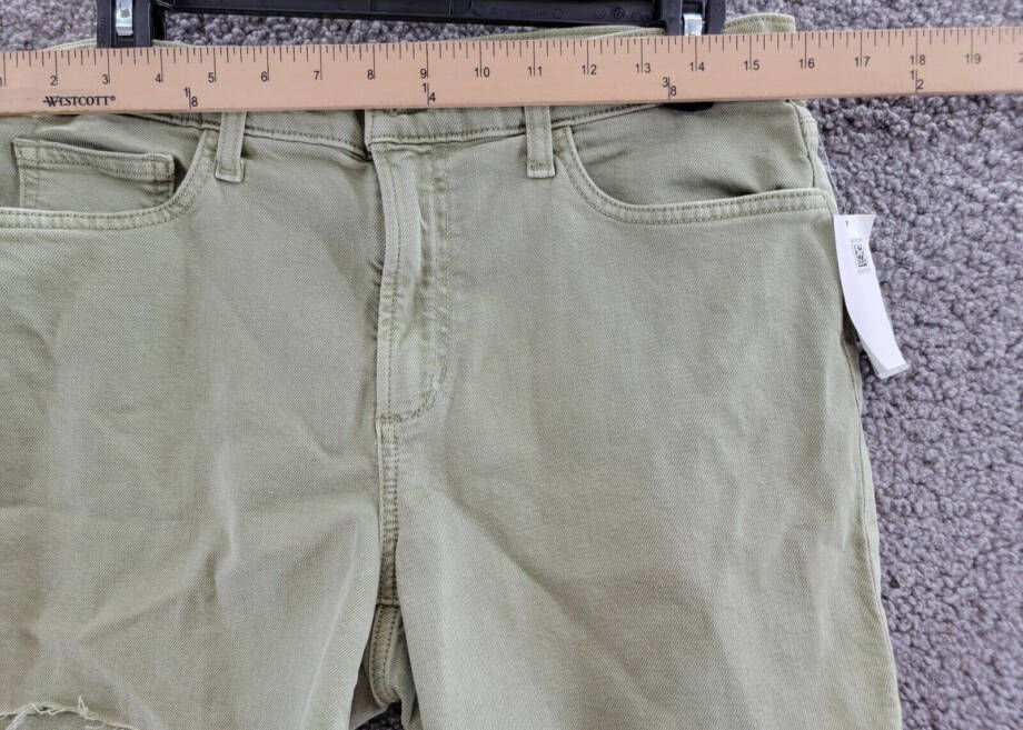 Joe's Jeans The Ozzie High Rise Denim Shorts Women's 30 Khaki Green Zip Fly