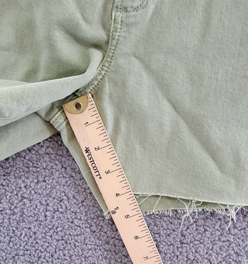 Joe's Jeans The Ozzie High Rise Denim Shorts Women's 30 Khaki Green Zip Fly