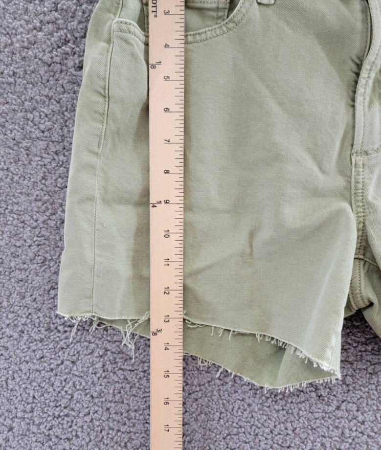 Joe's Jeans The Ozzie High Rise Denim Shorts Women's 30 Khaki Green Zip Fly
