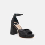 Dolce Vita Pandro Crystal Embellished Block Heels Women's 8 Black Ankle Strap