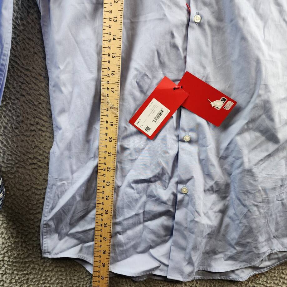 HUGO Koey Kent Slim Fit Button-Front Dress Shirt Men's 39 15.5 Light Pastel Blue