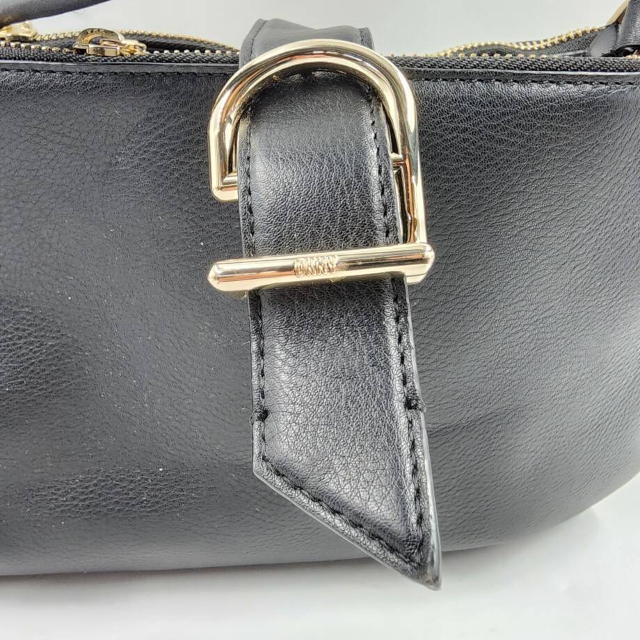 DKNY Deena Top Handle Satchel Bag Women's Black Slip Pocket Zip/Magnetic Closure