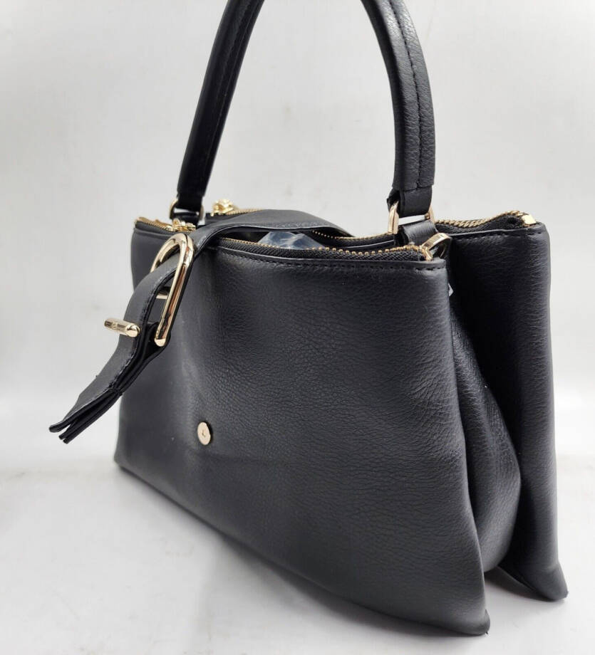 DKNY Deena Top Handle Satchel Bag Women's Black Slip Pocket Zip/Magnetic Closure