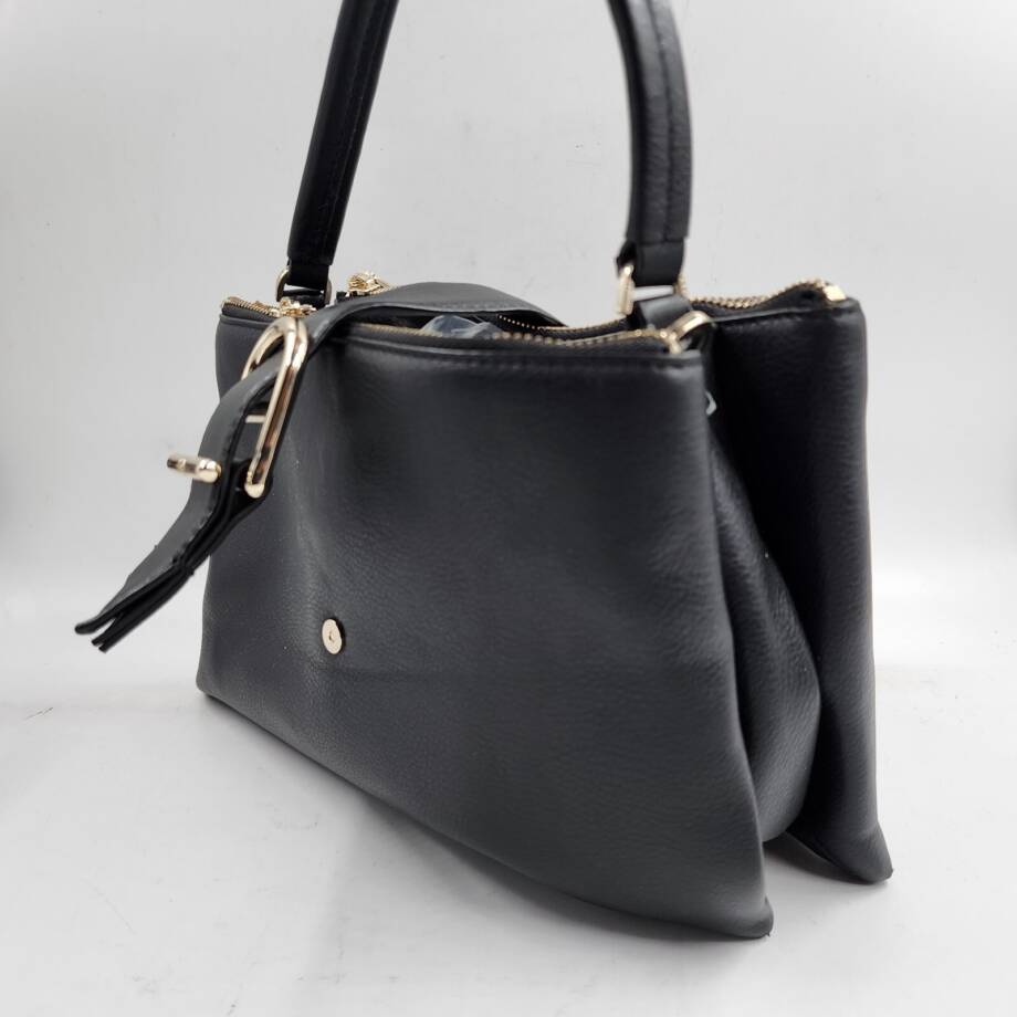 DKNY Deena Top Handle Satchel Bag Women's Black Slip Pocket Zip/Magnetic Closure
