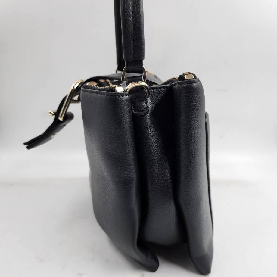 DKNY Deena Top Handle Satchel Bag Women's Black Slip Pocket Zip/Magnetic Closure