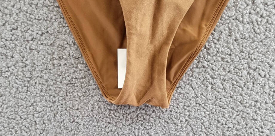 Simkhai Emmalynn Strappy Bikini Bottom Women's XS Bronze Elastic Waist Pull On