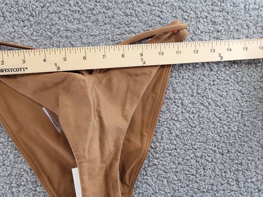 Simkhai Emmalynn Strappy Bikini Bottom Women's XS Bronze Elastic Waist Pull On