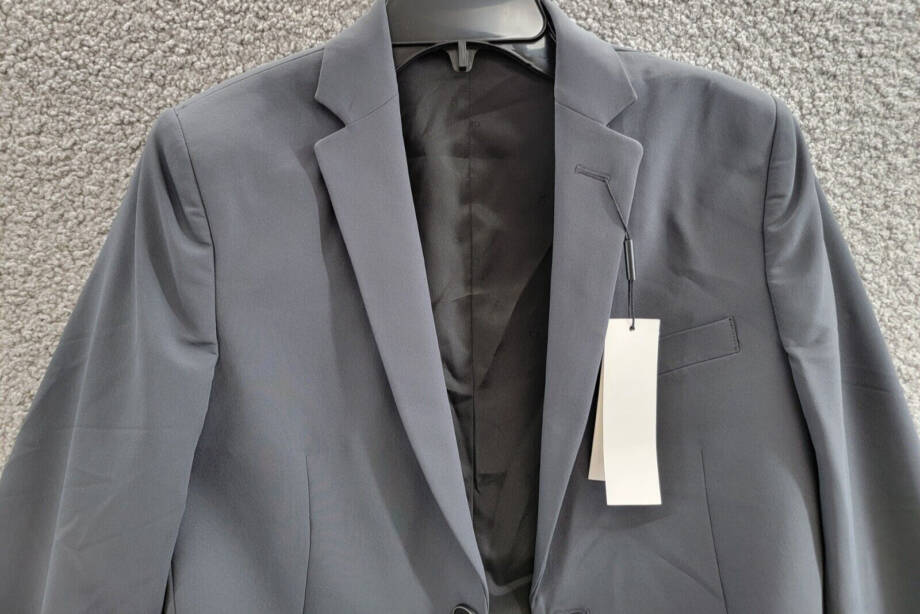 Calvin Klein Slim-Fit Stretch Performance Suit Jacket Big Boy 16 Ebony Solid L/S